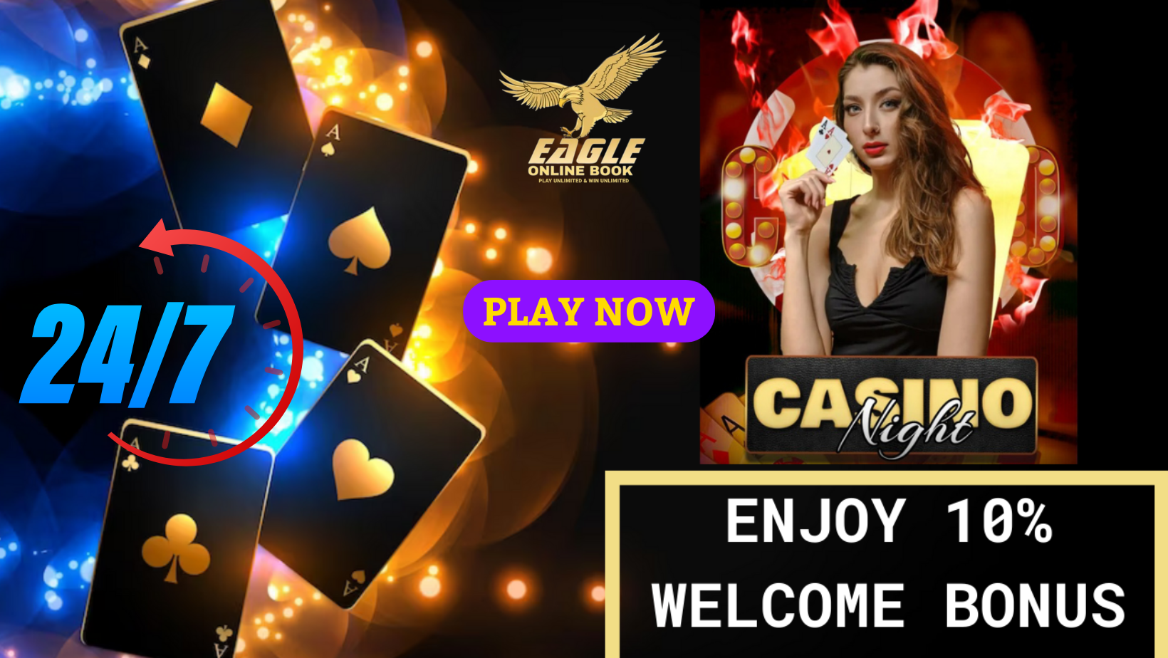 Black Modern Casino Night Facebook Cover (5)